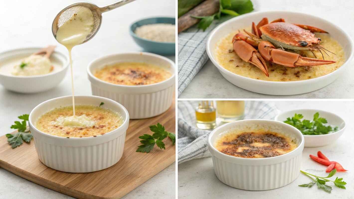 Step By Step Preparation Of Crab Brûlée,