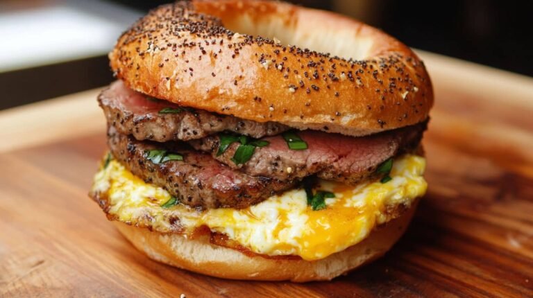steak egg and cheese bagel