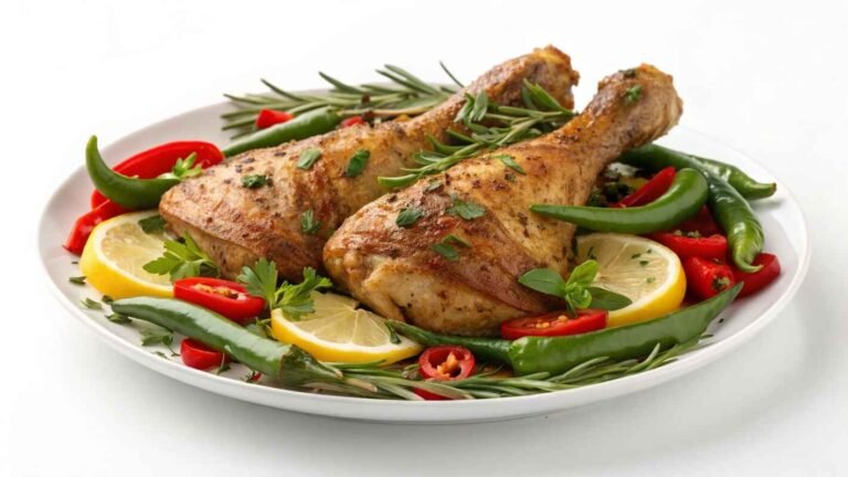 Baked Turkey Legs With Green And Red Peppers