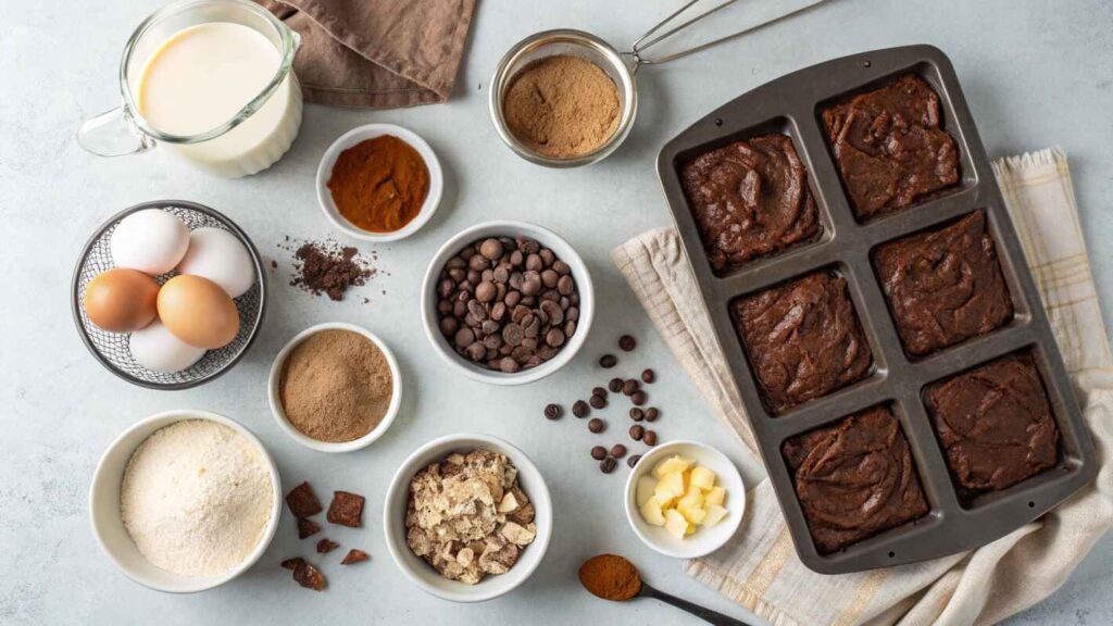 Step By Step Visual Collage Of Making Protein Brownies From Scratch.