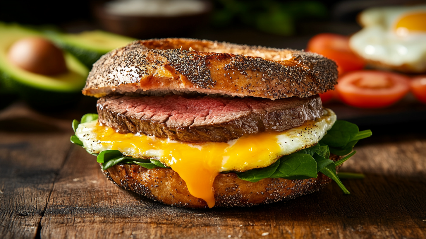 Steak Egg And Cheese Bagels
