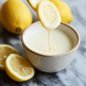 lemon juice being added to milk curdling.