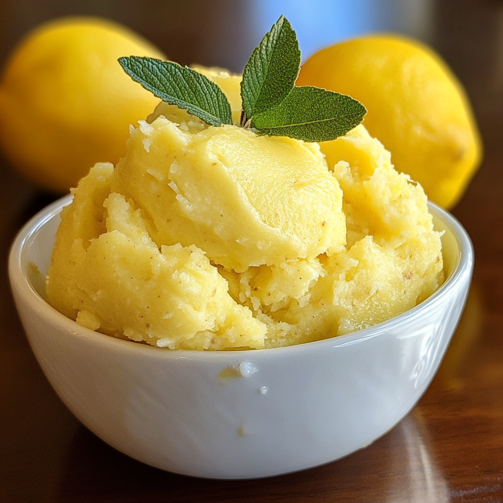 Ready-to-use lemon butter in a small dish, perfect for spreading or cooking.