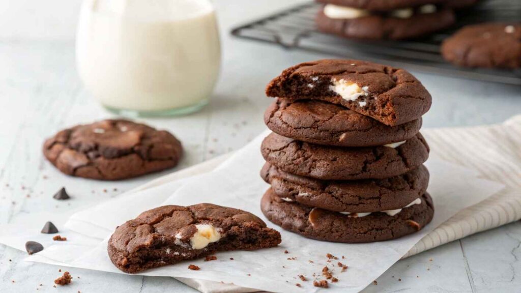 Chocolate Protein Powder In Cookies With White Chocolate Filling And Hazelnut