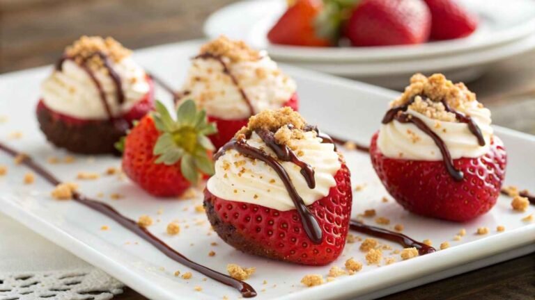A Gourmet Cheese Cake Deviled Strawberries