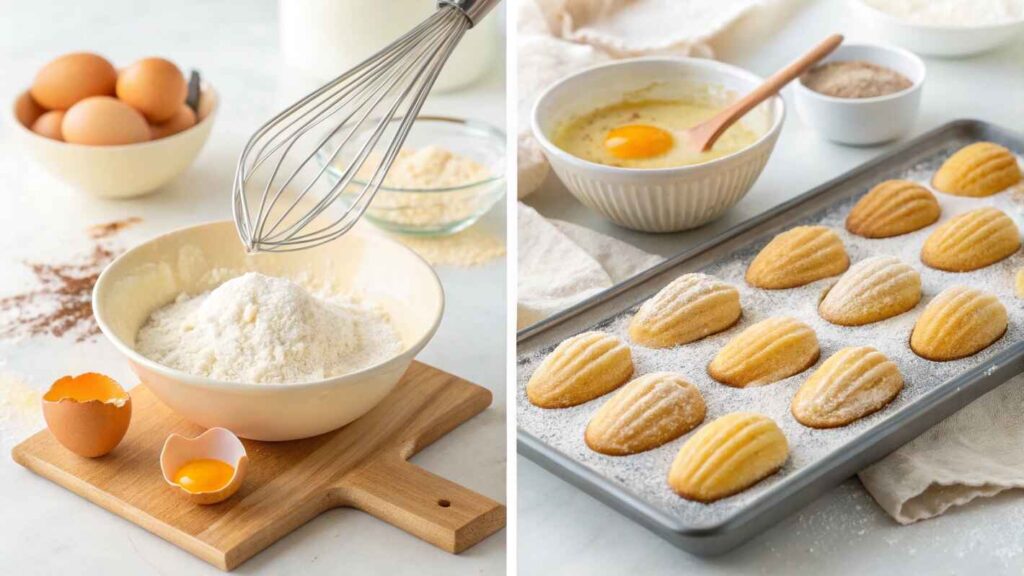 Process Of Making Classic Madeline Cookies Recipe.