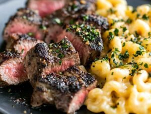 Garlicky Steak Bites Mac And Cheese Recipe